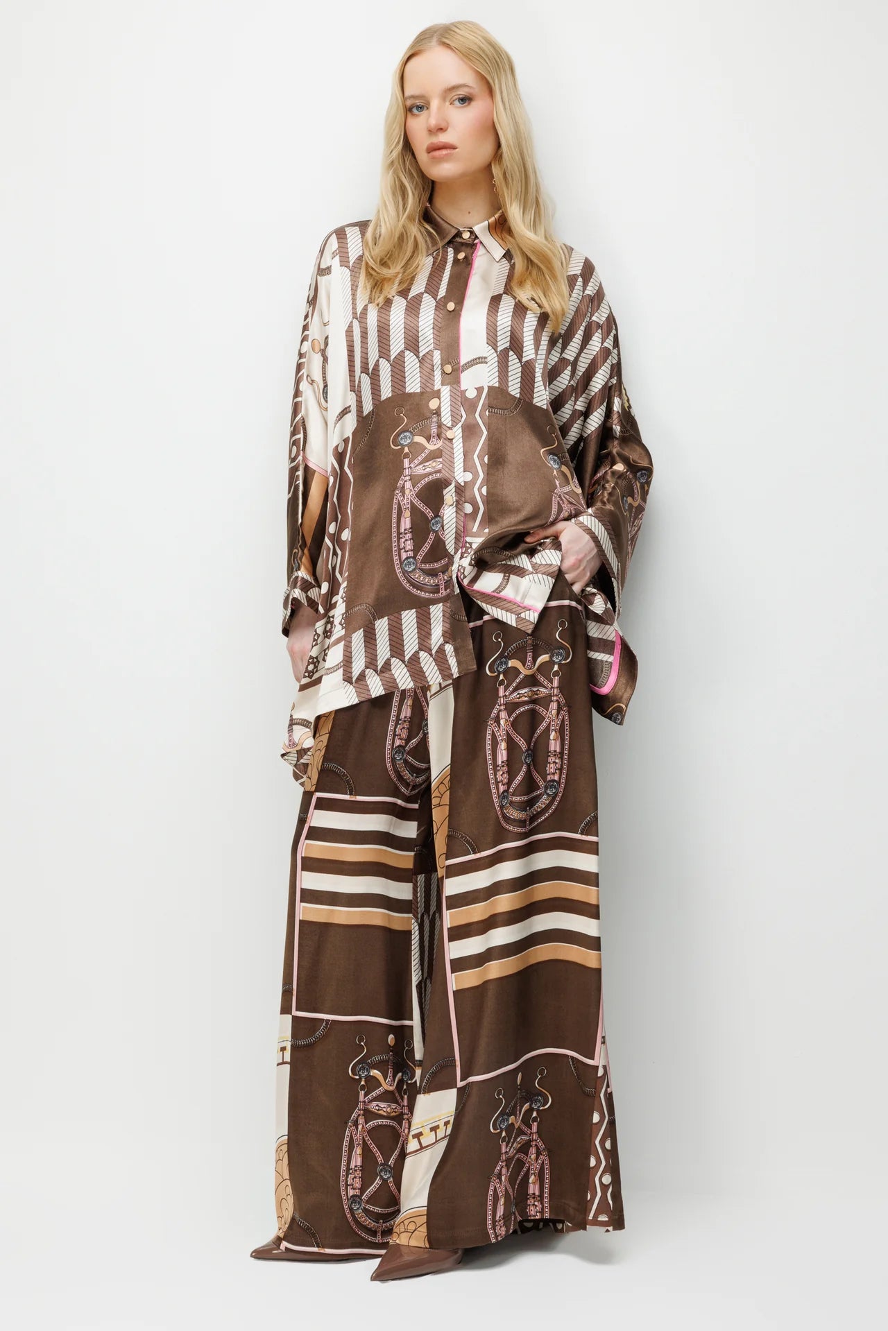Oversize Saten Takım