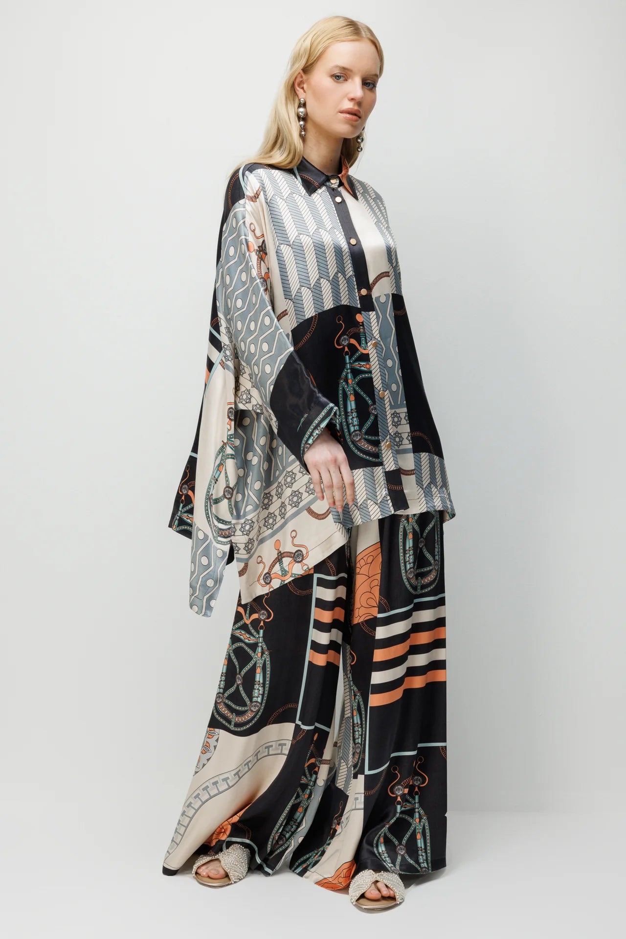 Oversize Saten Takım