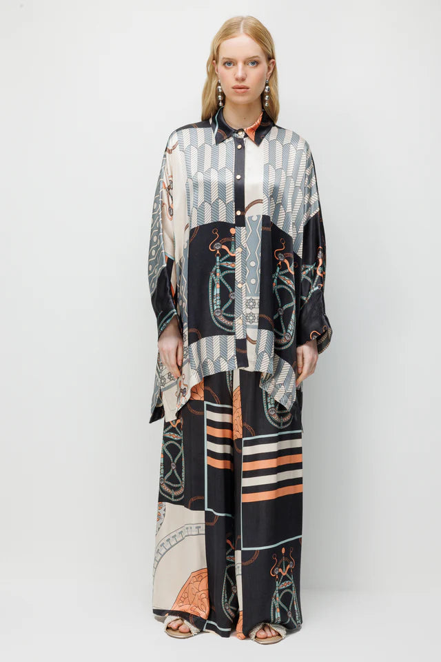 Oversize Saten Takım