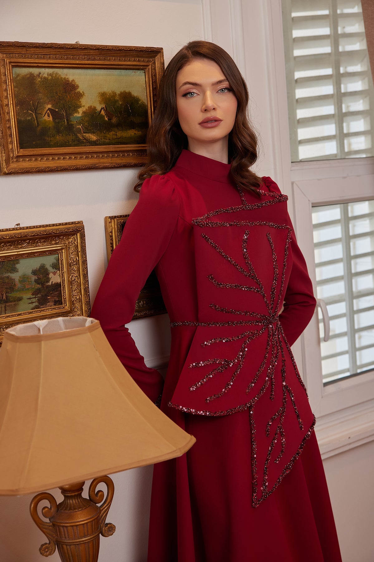 Sırma Abiye Bordo