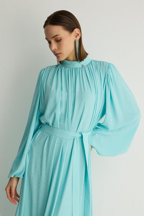 30017 Veluna Elbise Aqua