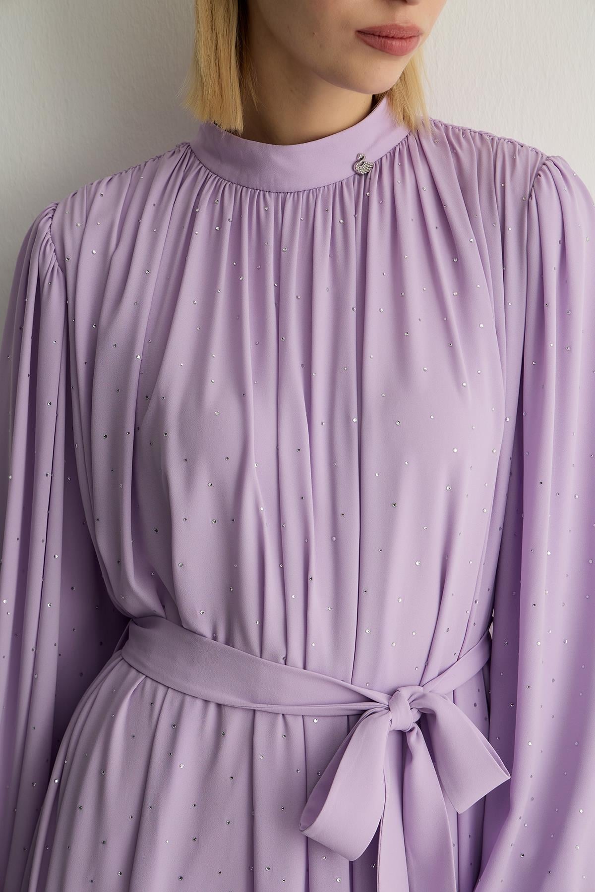30017 Veluna Elbise Lila