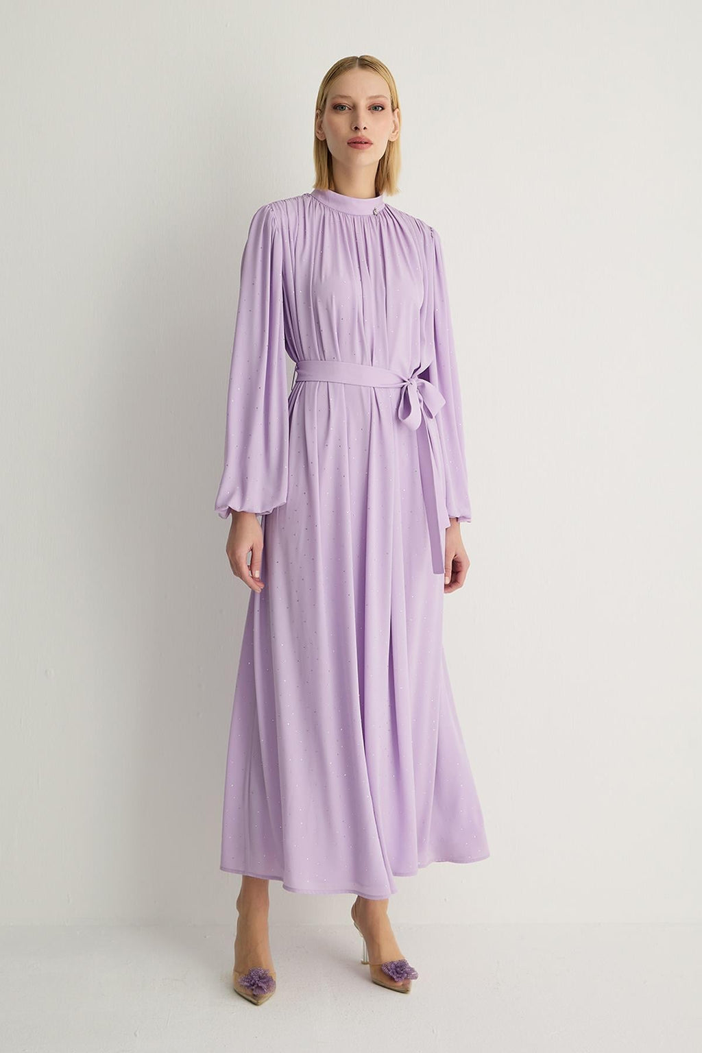 30017 Veluna Elbise Lila