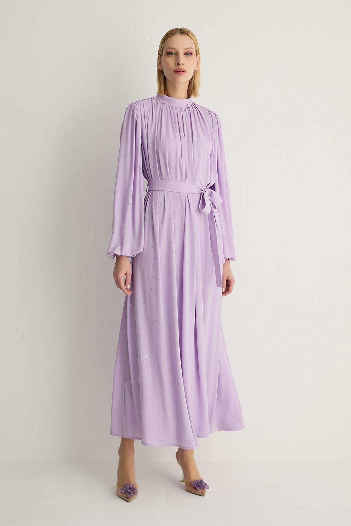 30017 Veluna Elbise Lila