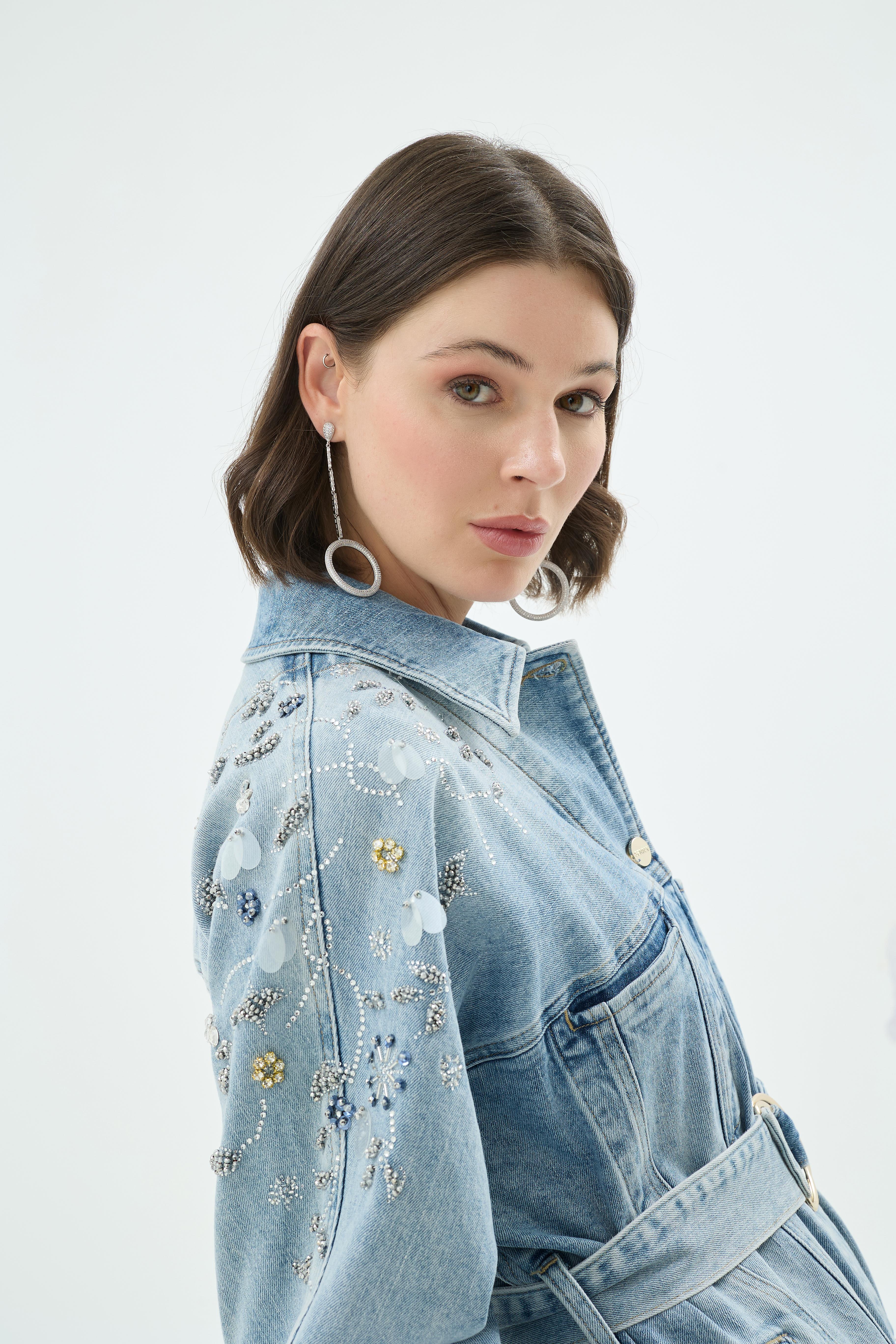 40018 Santa Denim Ceket Açık Mavi