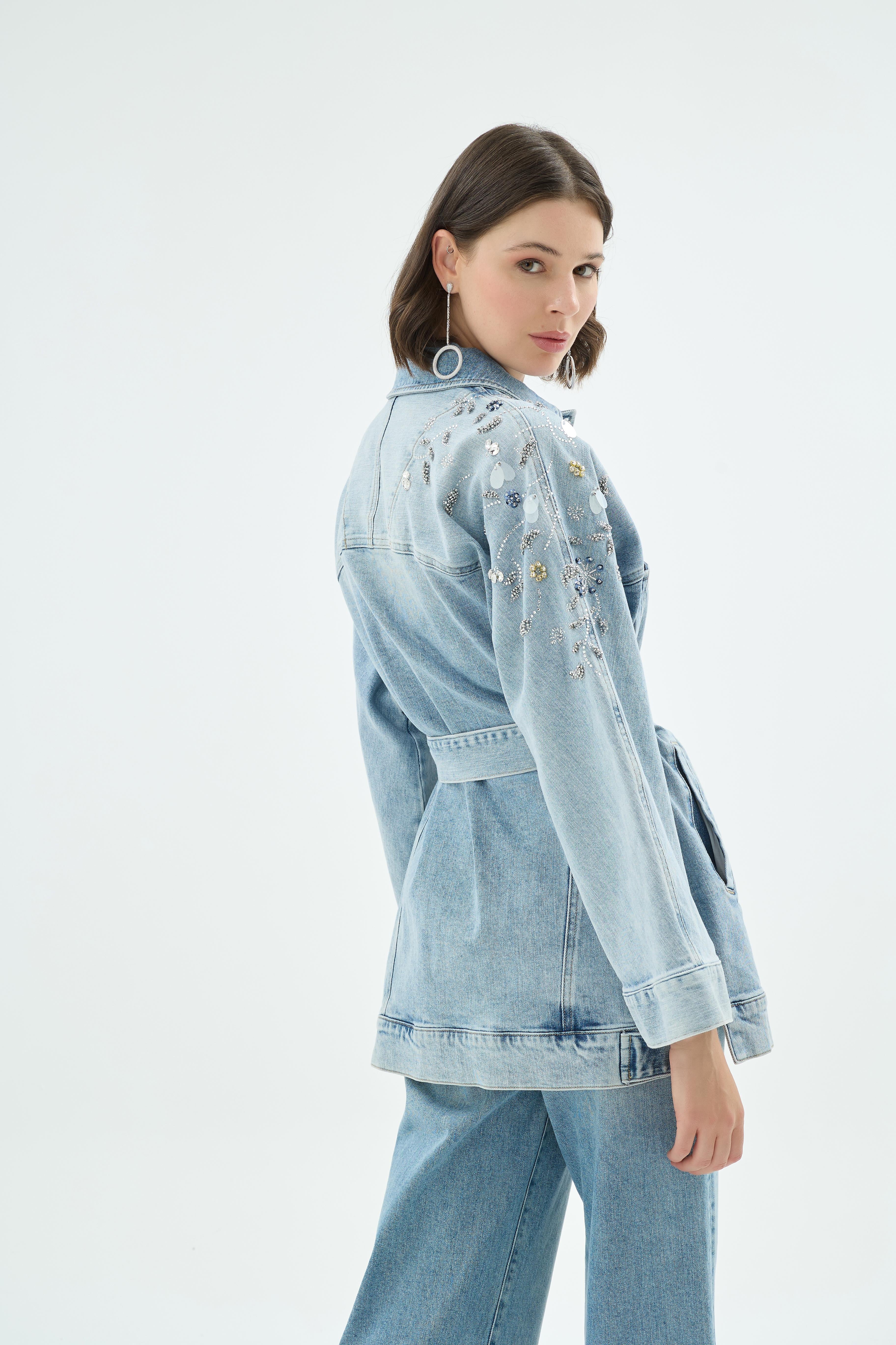 40018 Santa Denim Ceket Açık Mavi