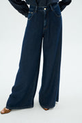 50035 Soul Palazo Denim Pantolon Koyu Mavi