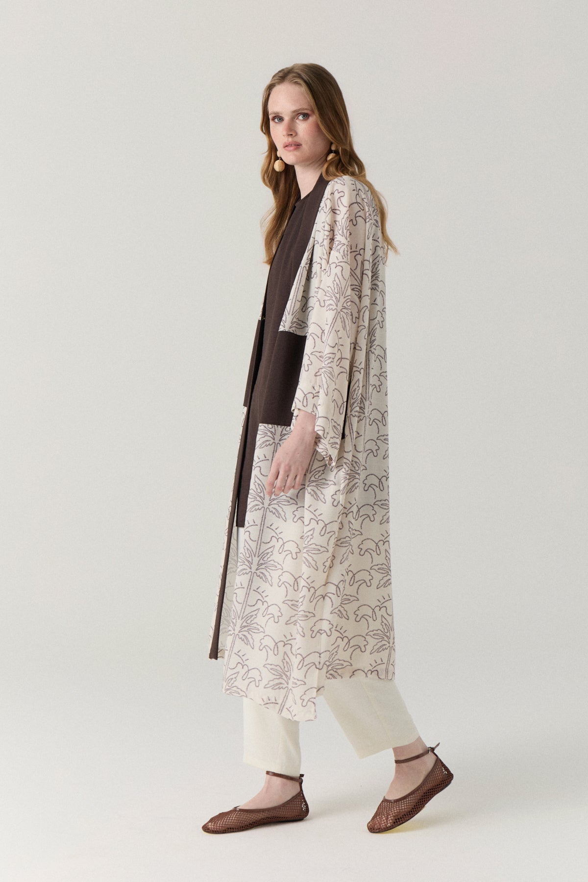 Şal Yaka Desen Geçişli Uzun Kahve Takım 1868