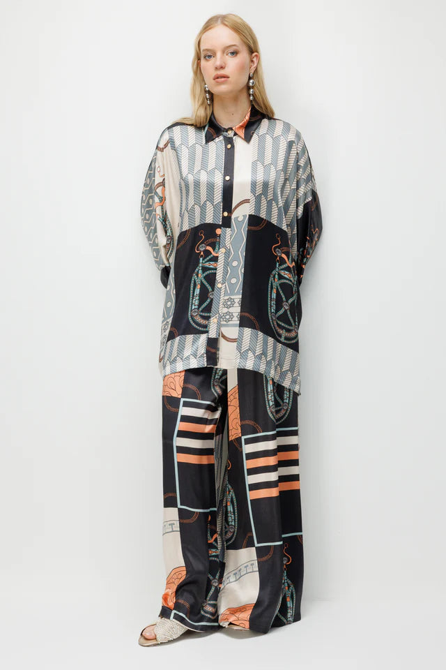 Oversize Saten Takım