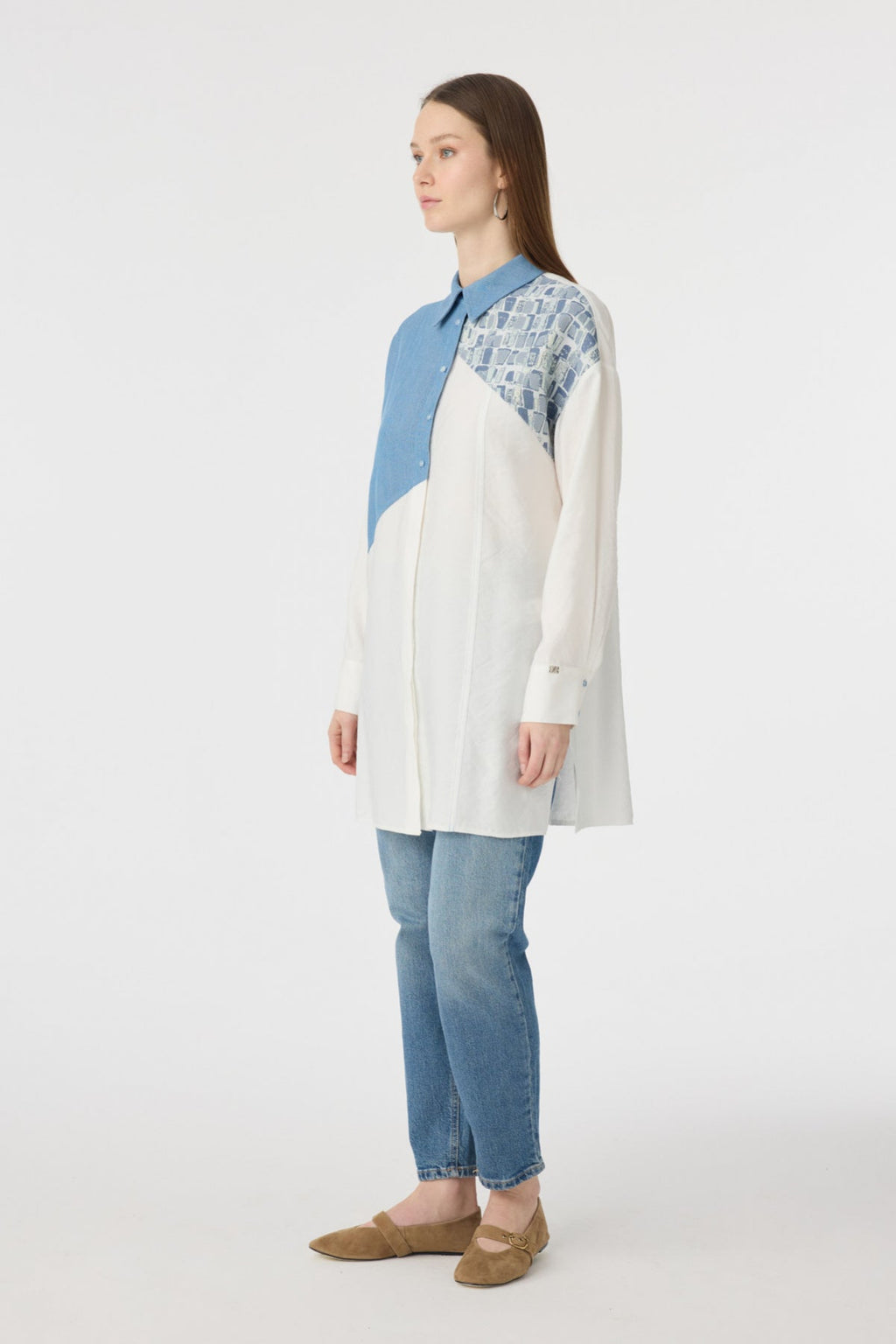 T-1634 SOLENA 38-42 (38 ÇİFT) Ekru Tunik 1634