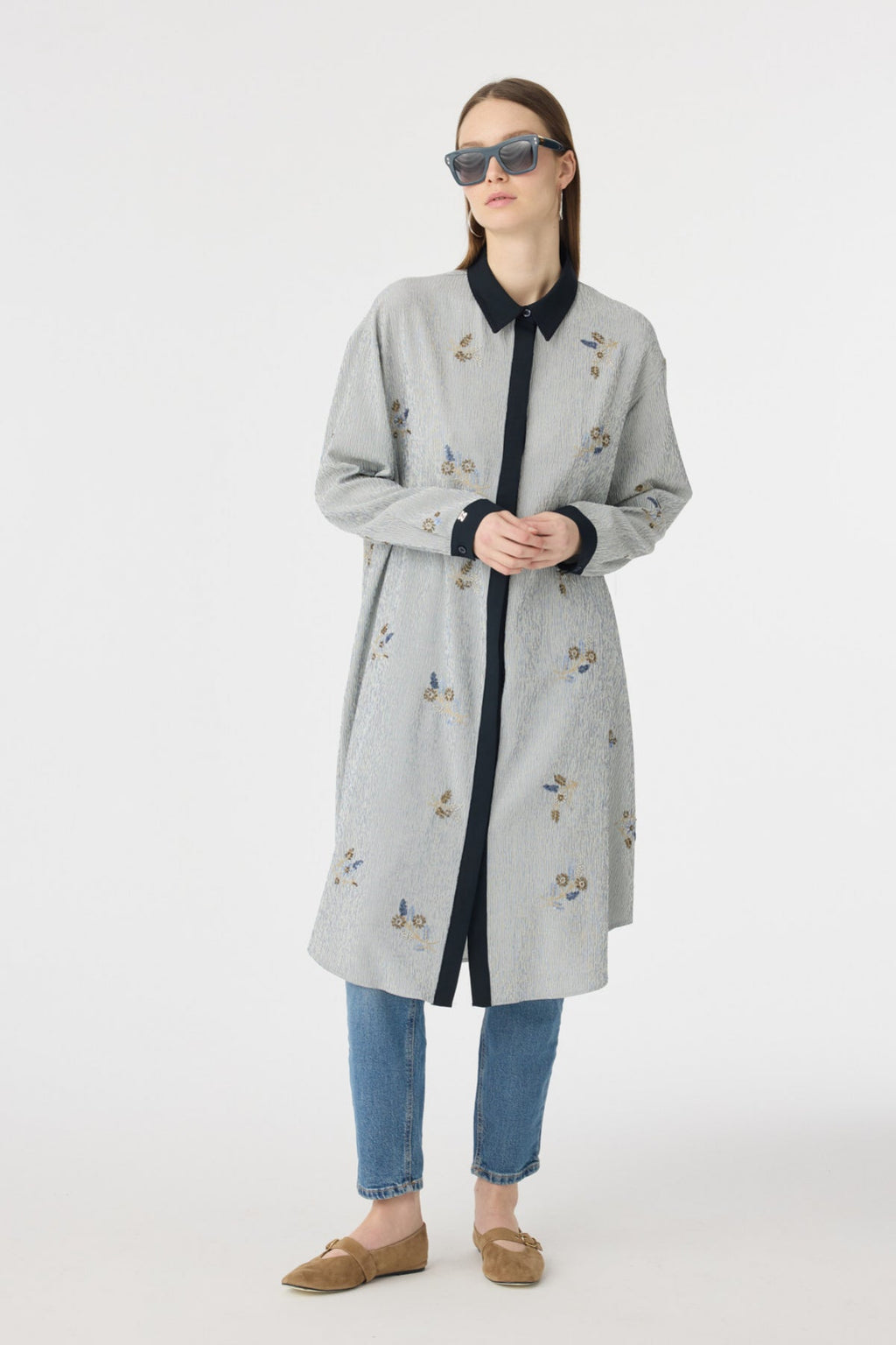 T-1652 MİREVA TUNİK 42-50 Lacivert Tunik 1652