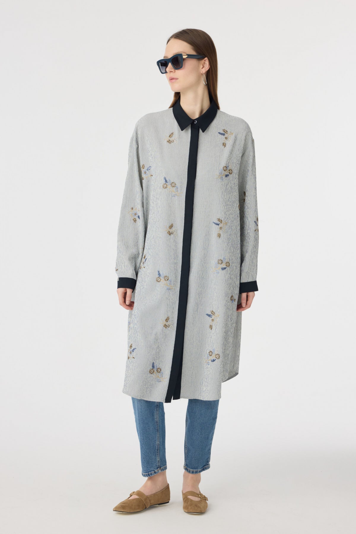 T-1652 MİREVA TUNİK 42-50 Lacivert Tunik 1652