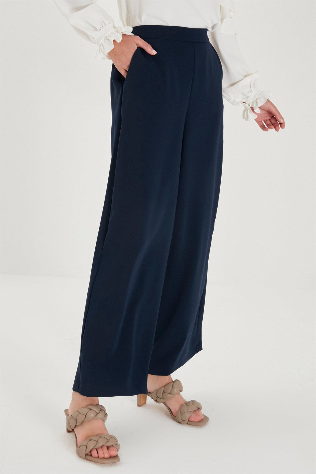 Zühre Bol Paça Kumaş Lacivert Pantolon P-0013