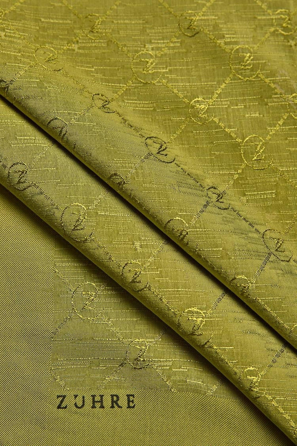 Zühre Koza Z Monogram Olive Şal 0014
