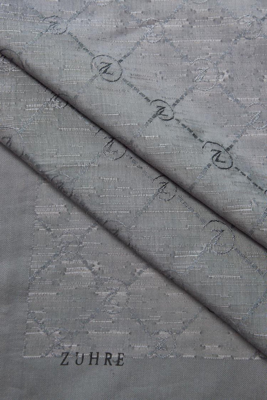 Zühre Koza Z Monogram Gri Eşarp 0082