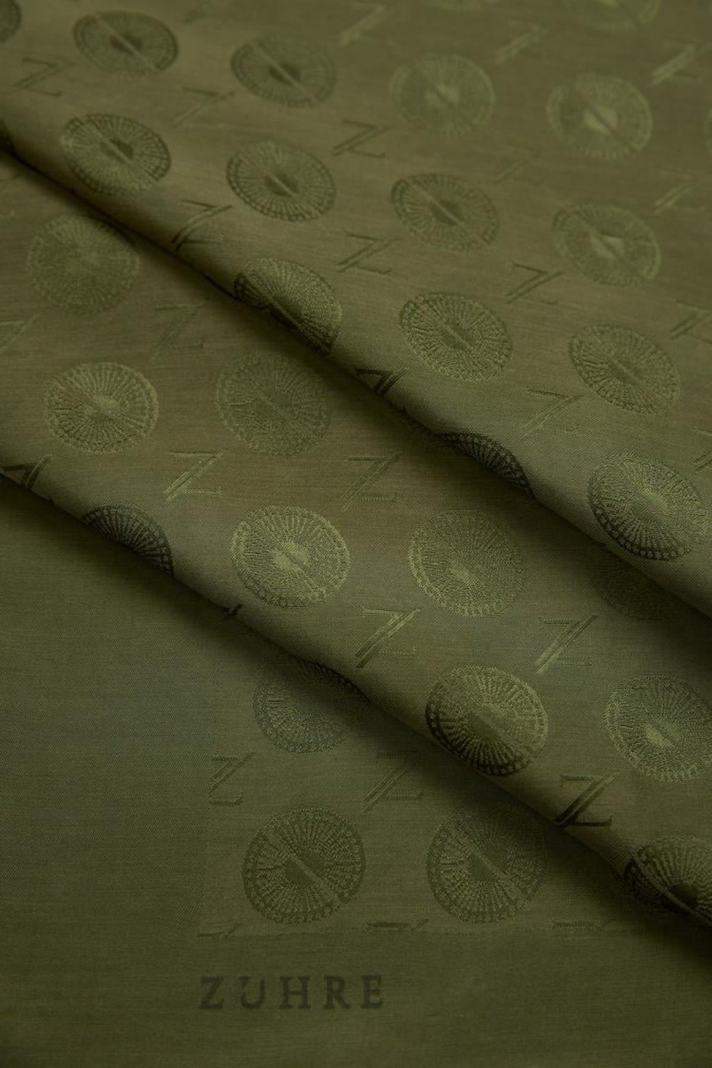 Zühre Gizem Z Monogram Haki Eşarp 0083