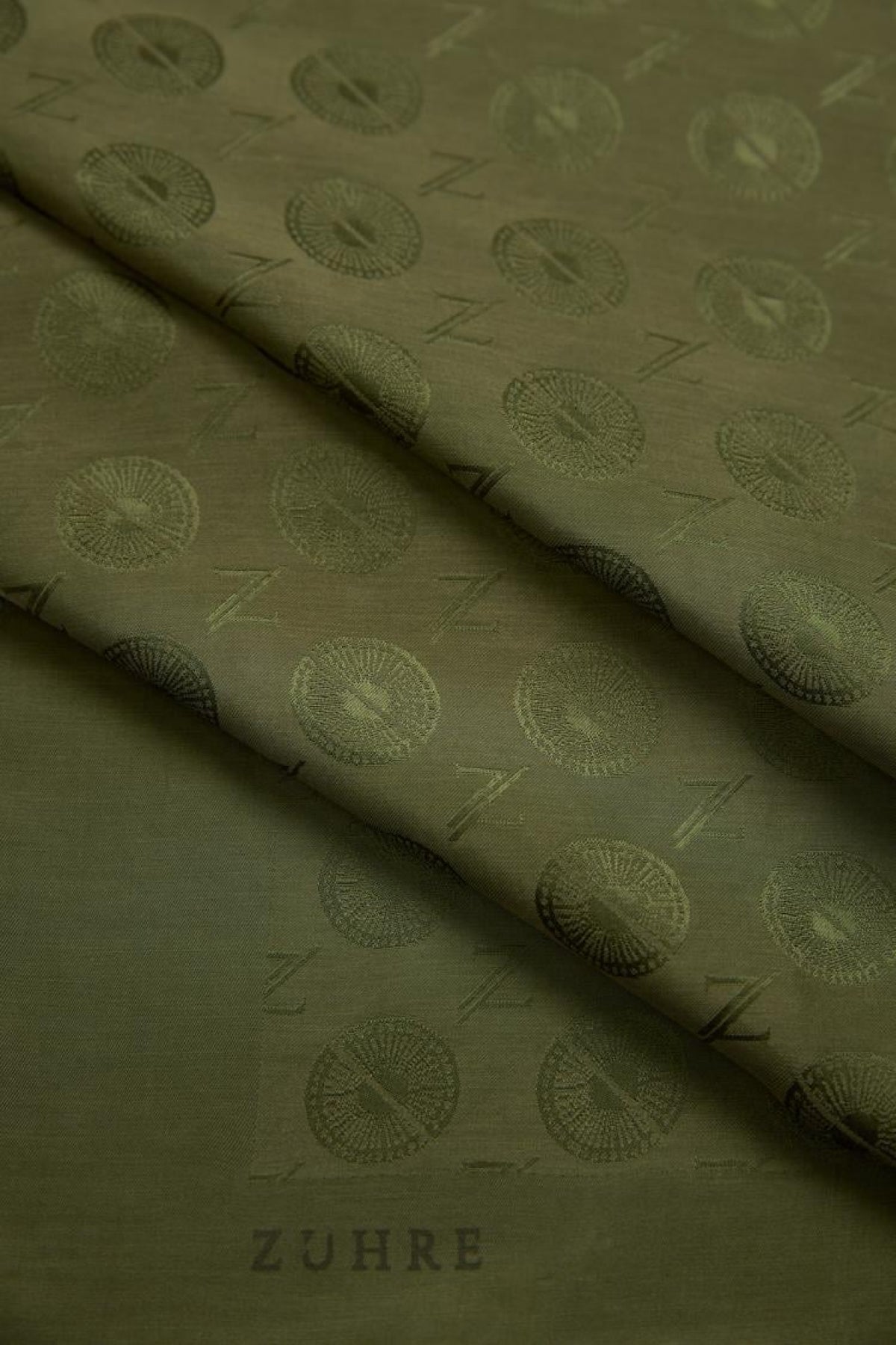 Zühre Gizem Z Monogram Haki Eşarp 0083