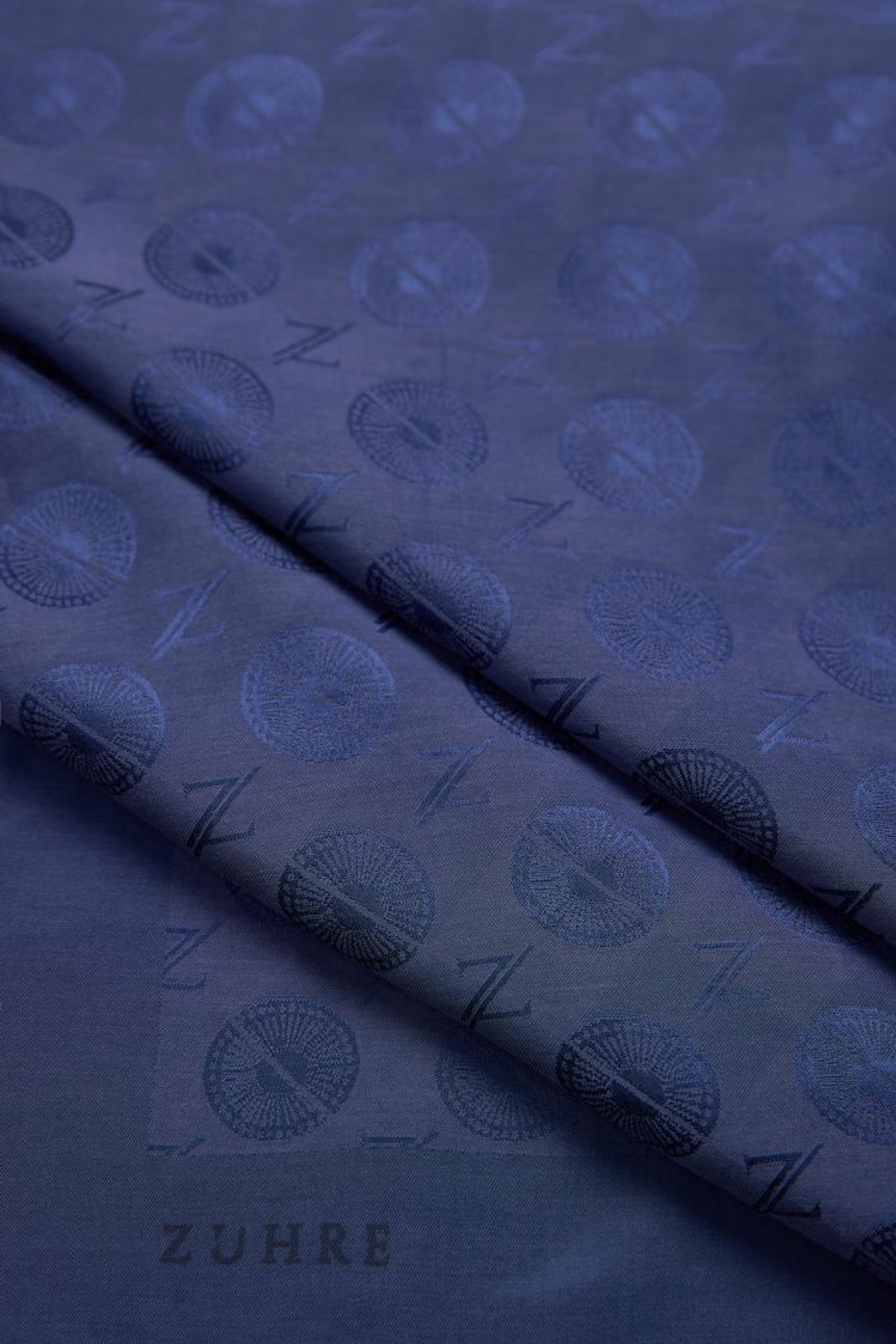 Zühre Gizem Z Monogram Lacivert Eşarp 0083