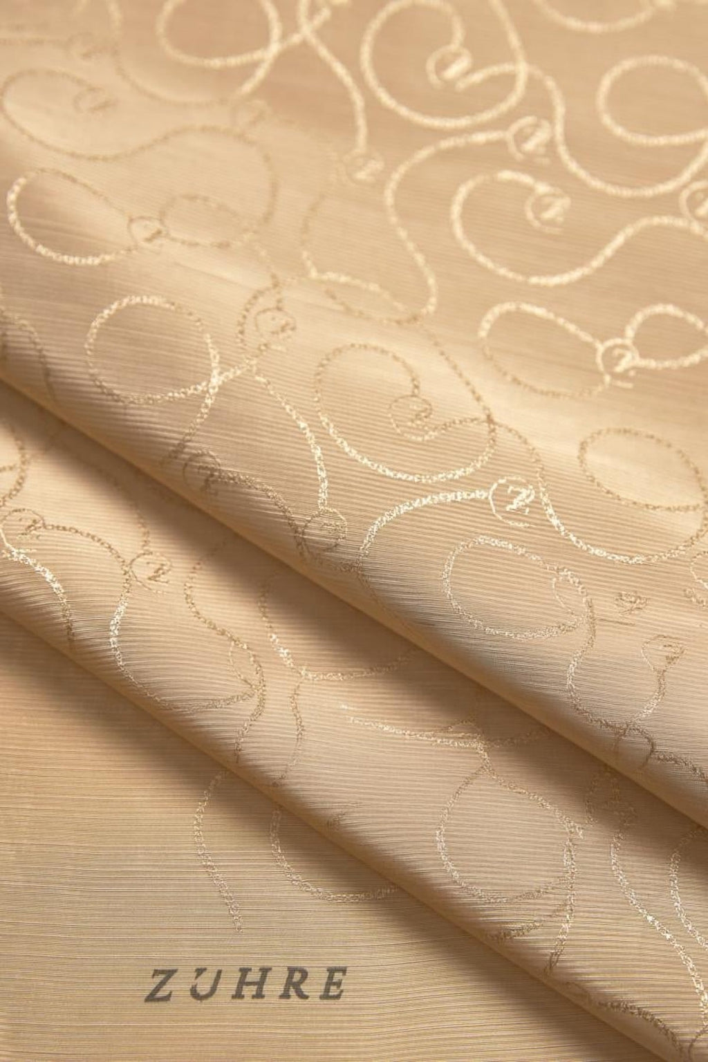 Zühre Flamlı  Zincir Z Monogram Bej Eşarp 0084