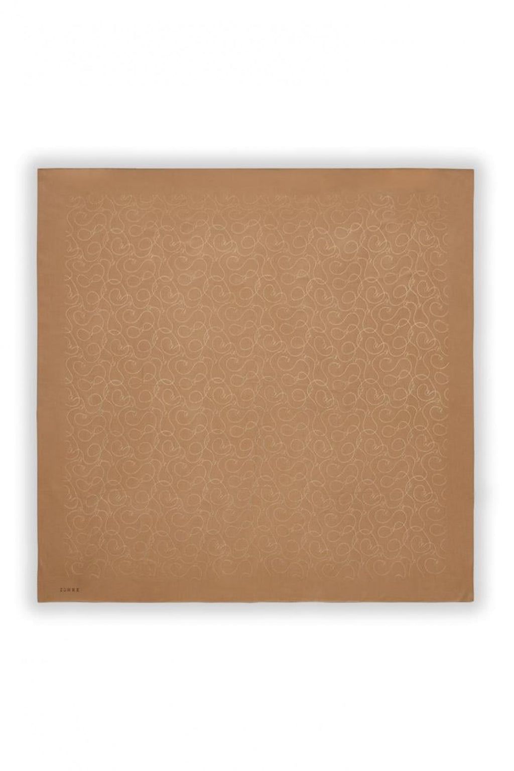 Zühre Flamlı  Zincir Z Monogram Camel Eşarp 0084
