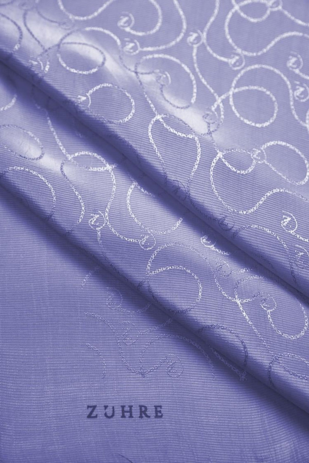Zühre Flamlı  Zincir Z Monogram Lila Eşarp 0084