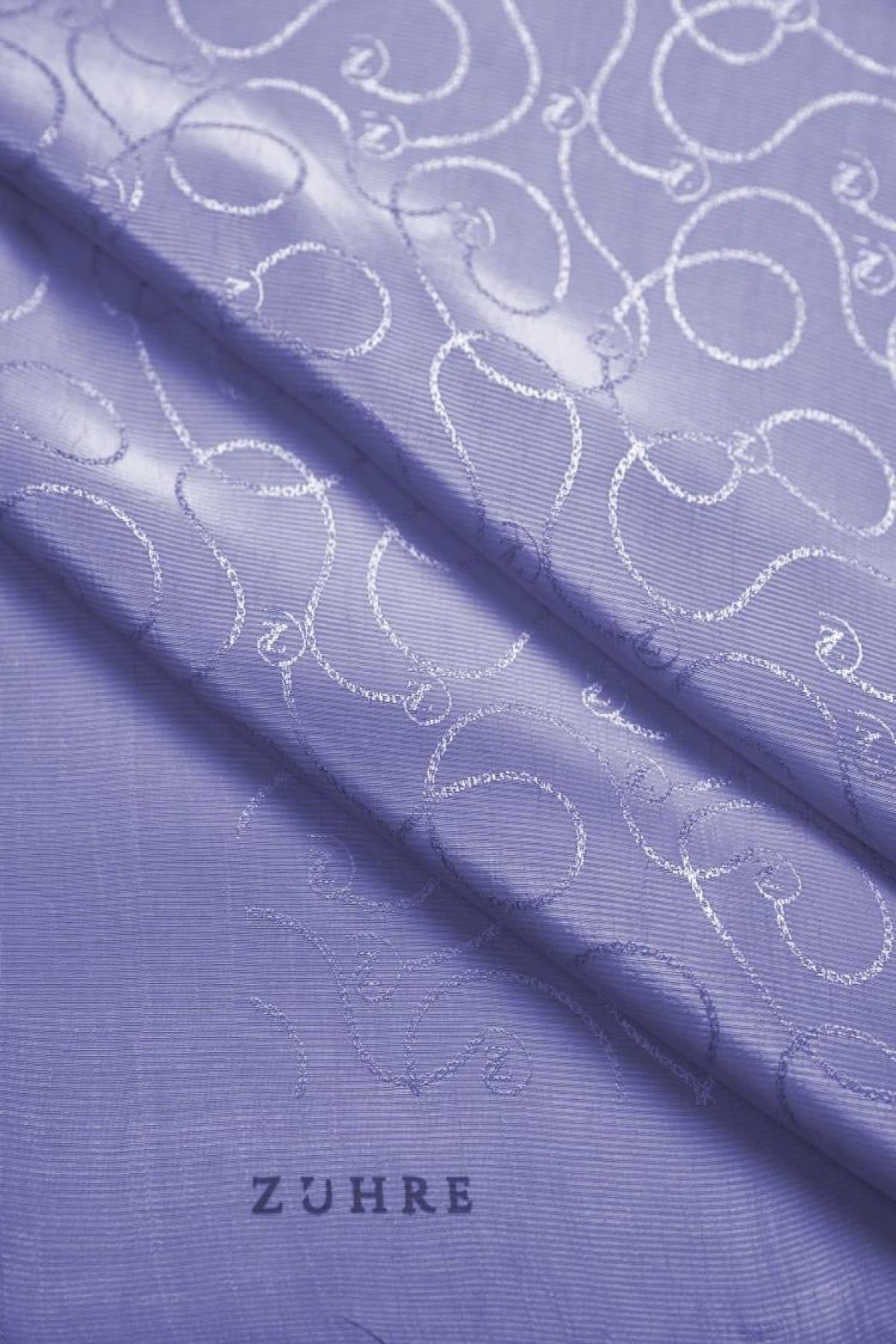 Zühre Flamlı  Zincir Z Monogram Lila Eşarp 0084