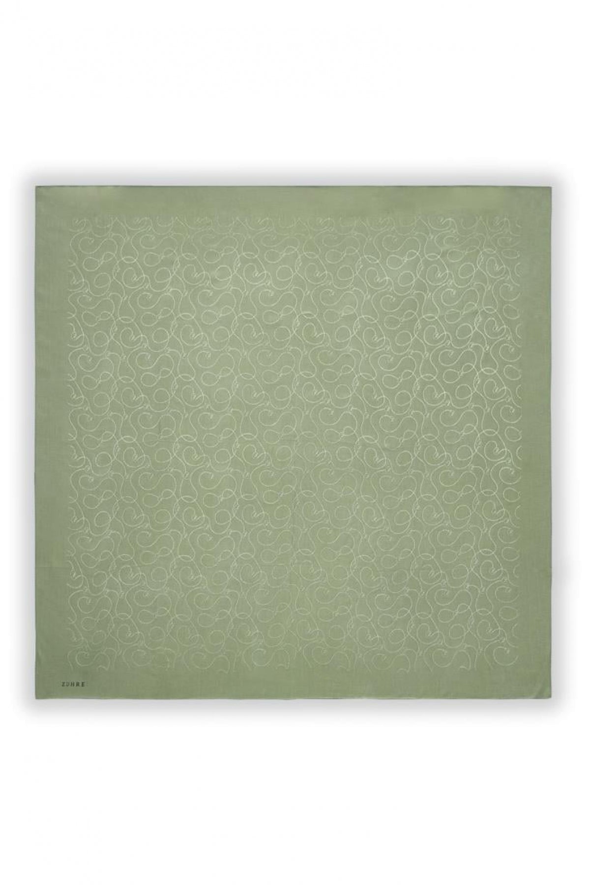 Zühre Flamlı  Zincir Z Monogram Olive Eşarp 0084