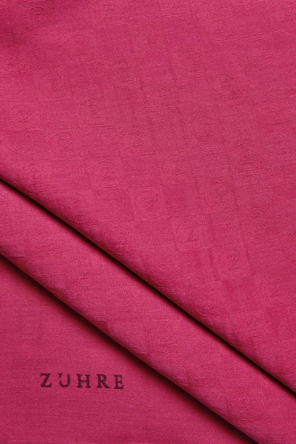 Monogram Desenli Seher Fuşya Şal 0106