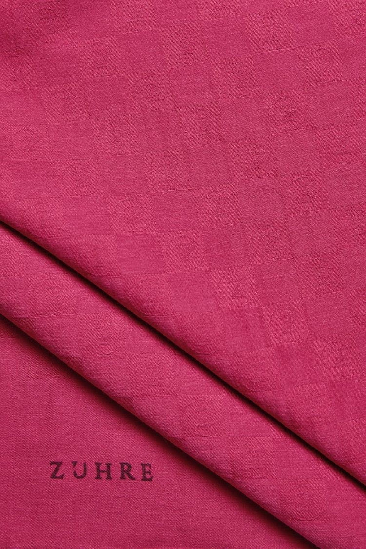 Monogram Desenli Seher Fuşya Şal 0106