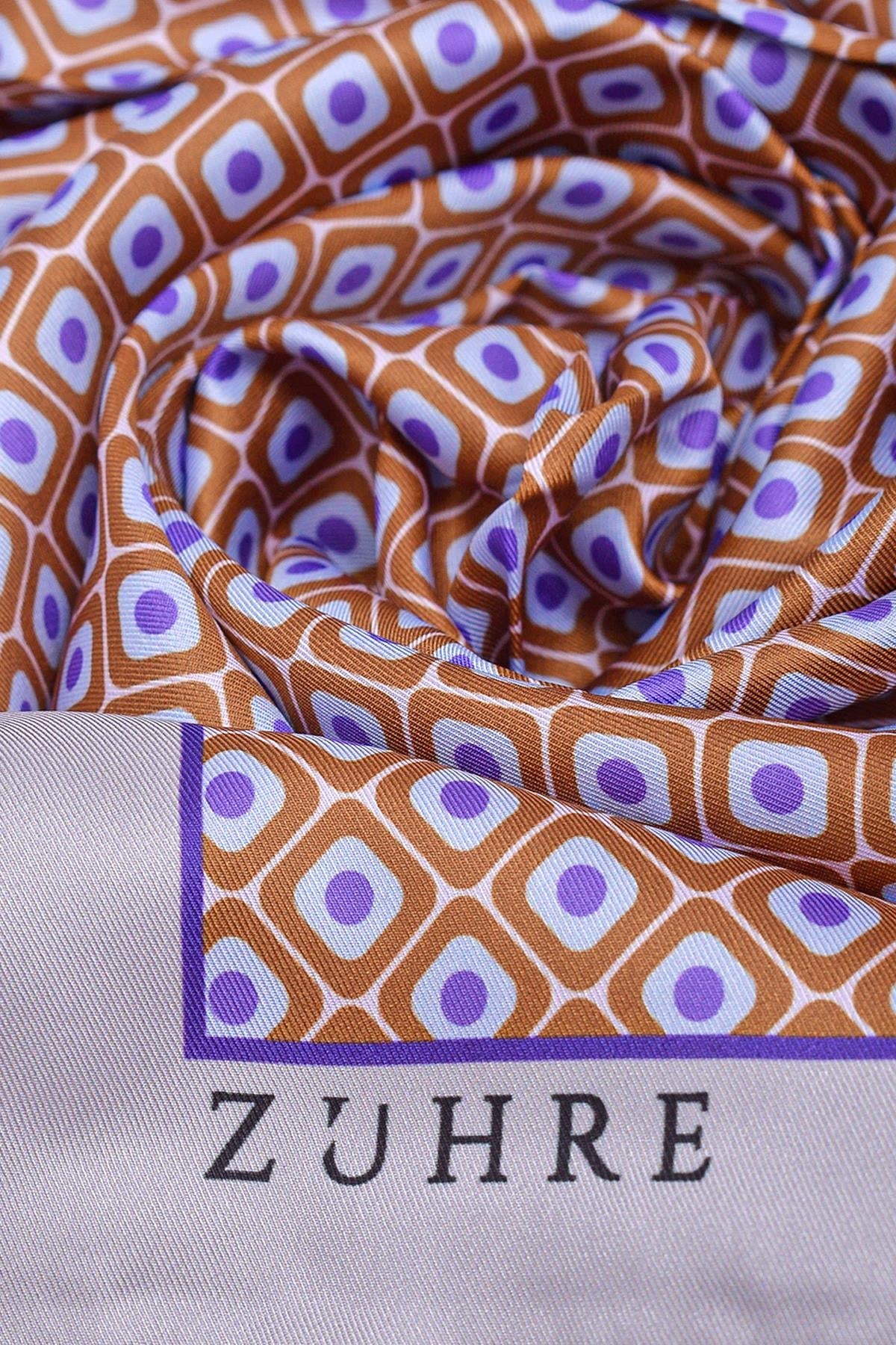 Desenli Polyester Twill V-Orj Eşarp 0077