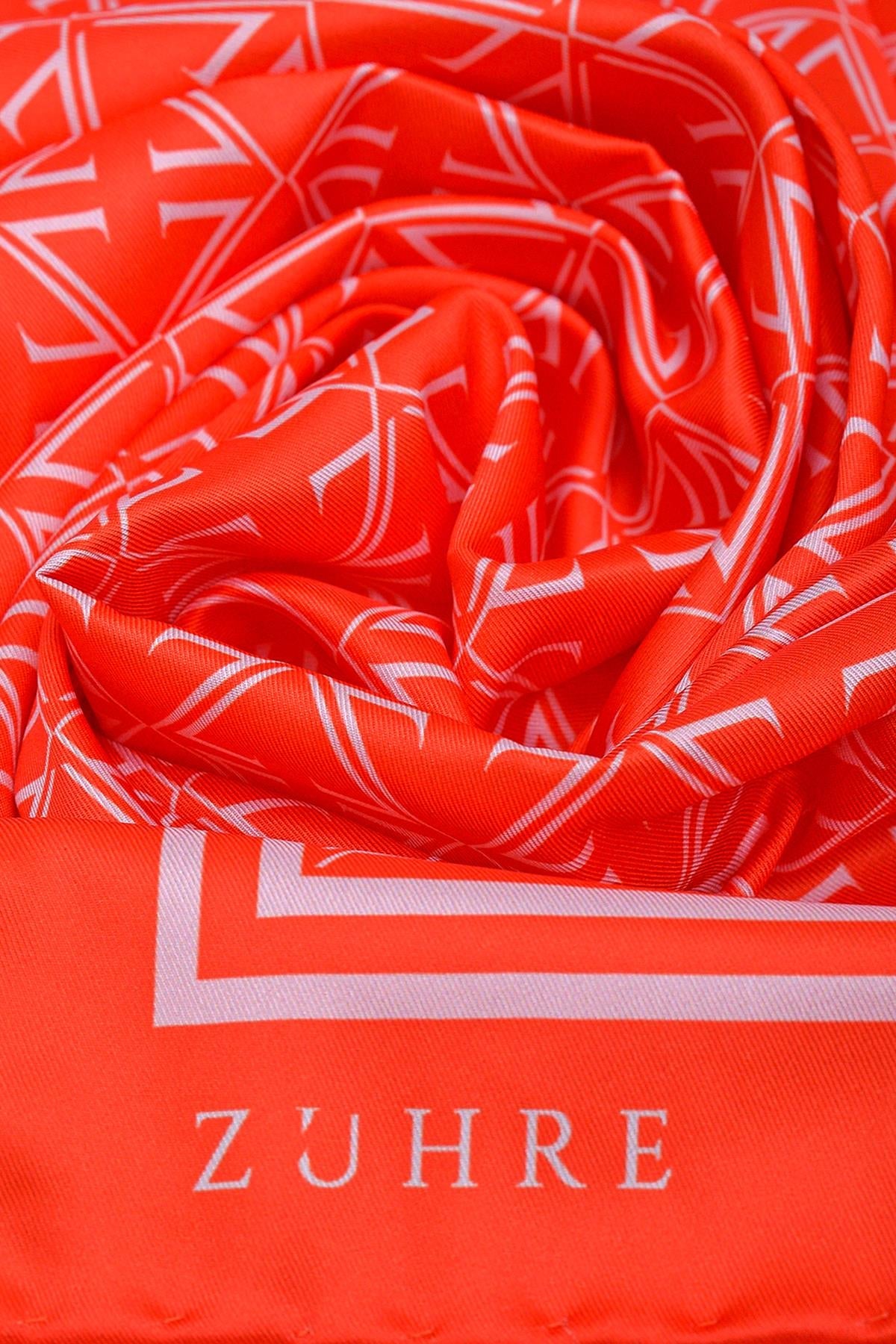 Monogram Desenli Polyester Twill V29 Eşarp 0081