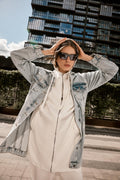 Comfort Fermuarlı Kapüşonlu Sweatshirt Ekru Tunik 0092