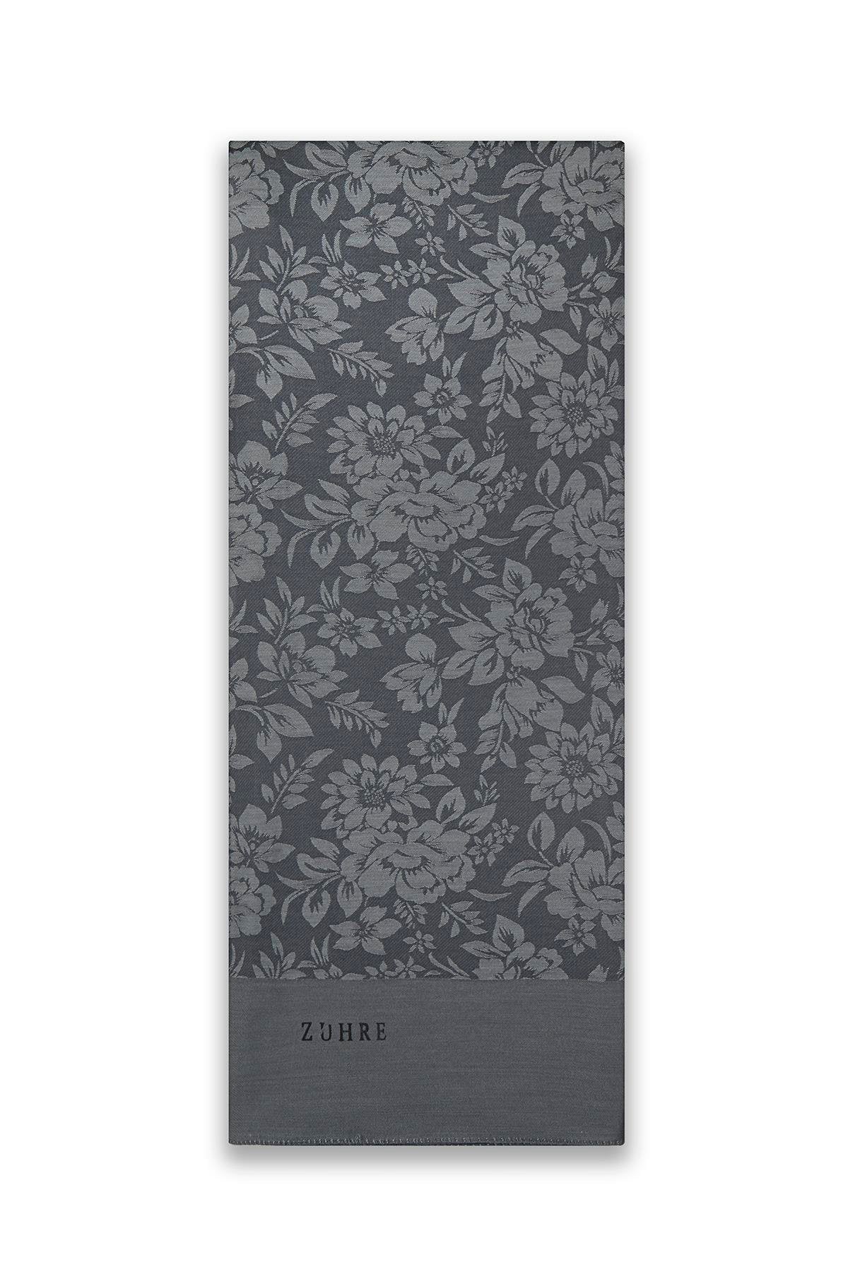 Çiçek Desenli Floş Füme Şal 0025