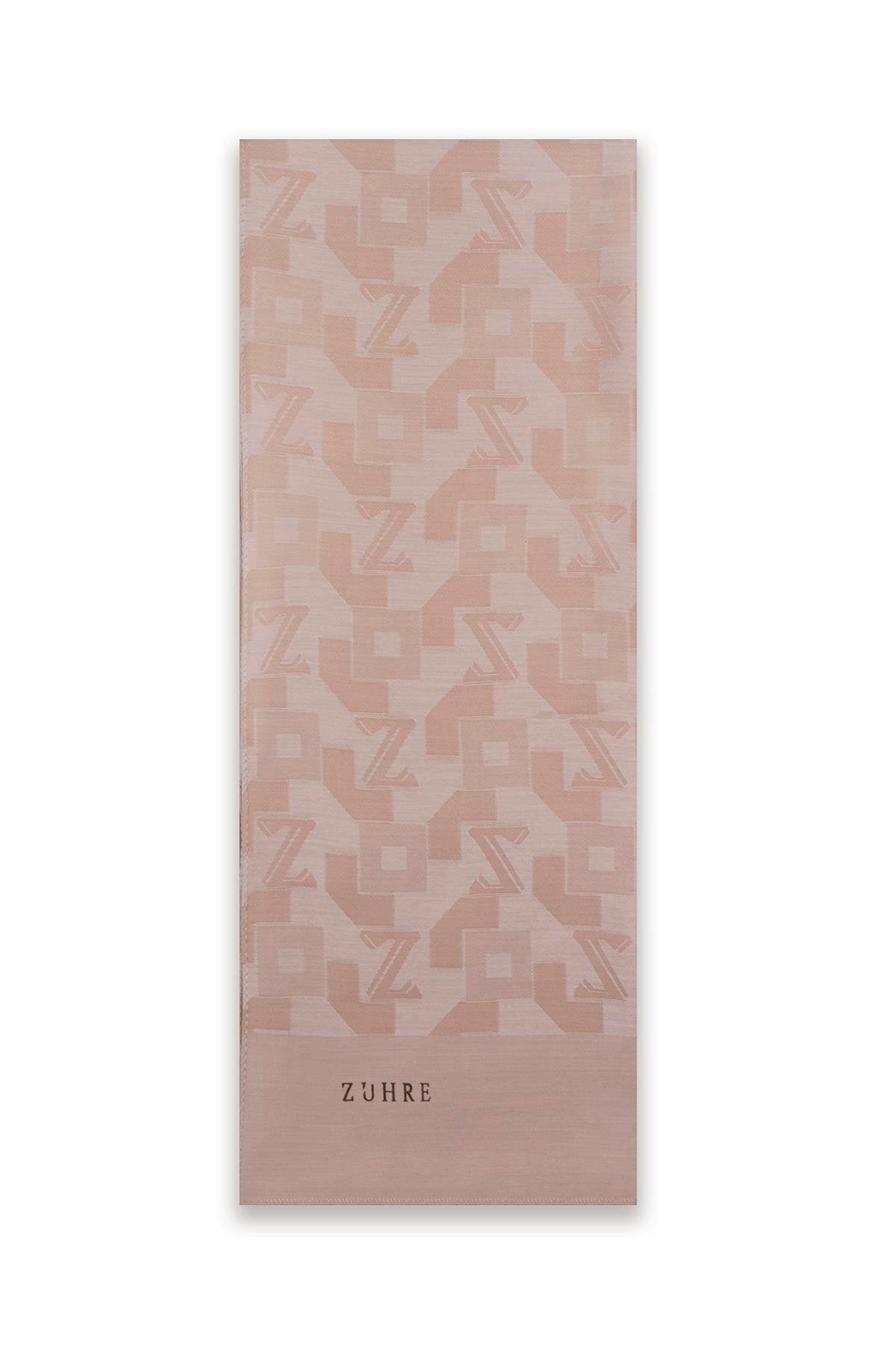 Geometrik Desenli Latte Şal 0034