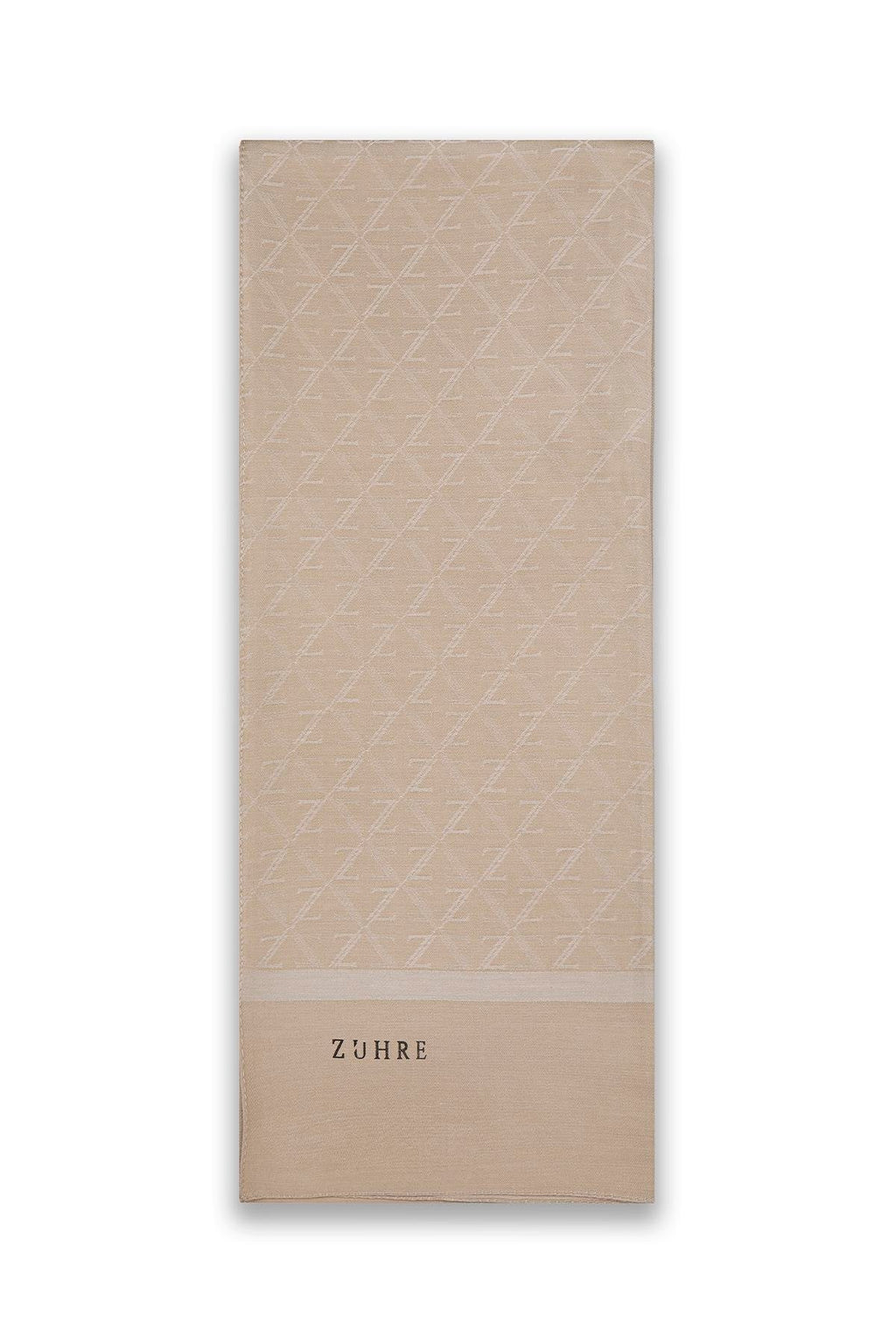 Monogram Desenli  0053 Latte Şal 0052