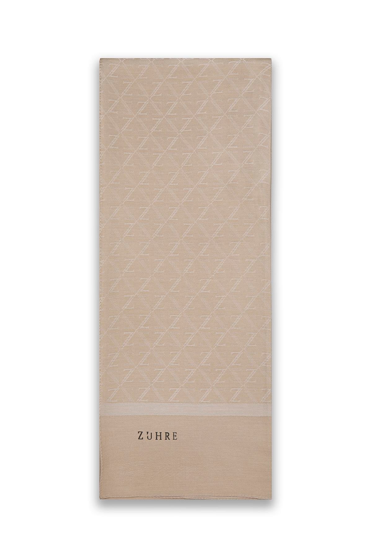 Monogram Desenli  0053 Latte Şal 0052