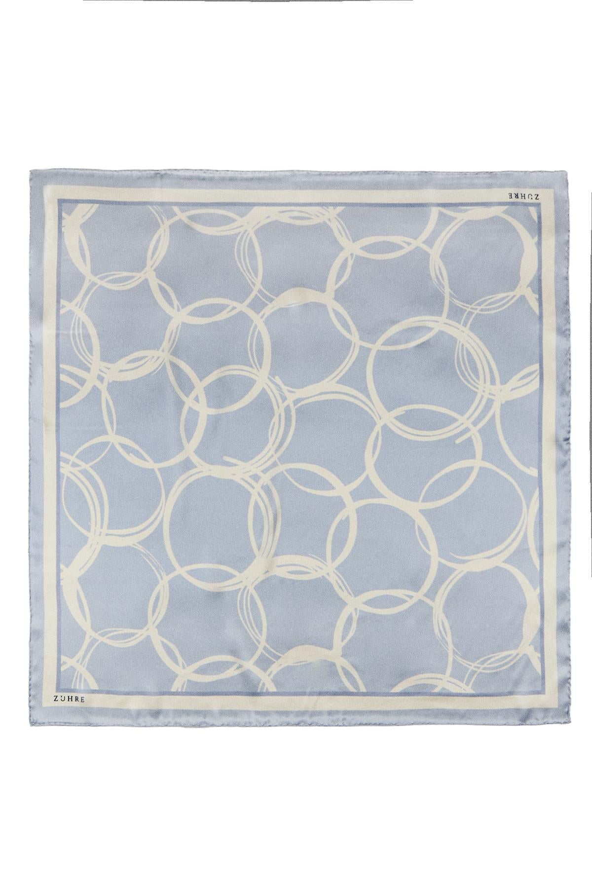 Halka Desenli Twill Ipek V8 Eşarp 0091