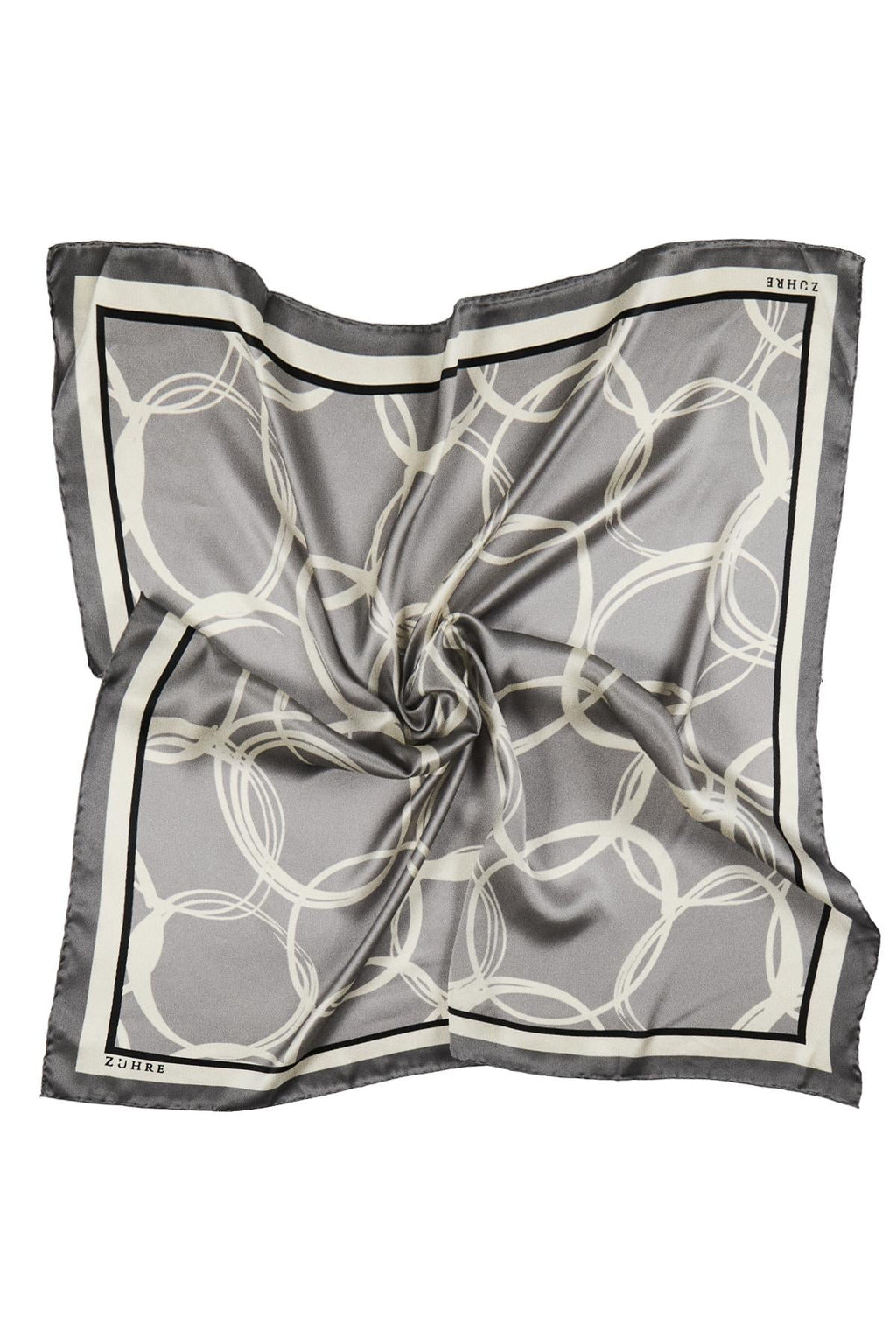 Halka Desenli Twill Ipek V12 Eşarp 0091