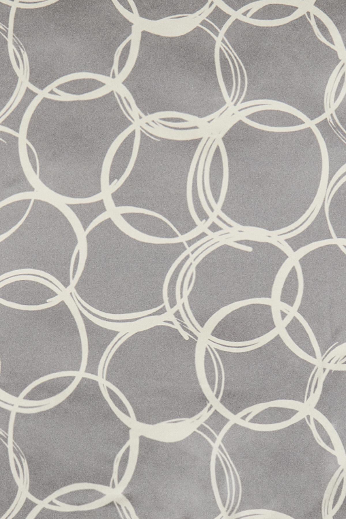 Halka Desenli Twill Ipek V12 Eşarp 0091