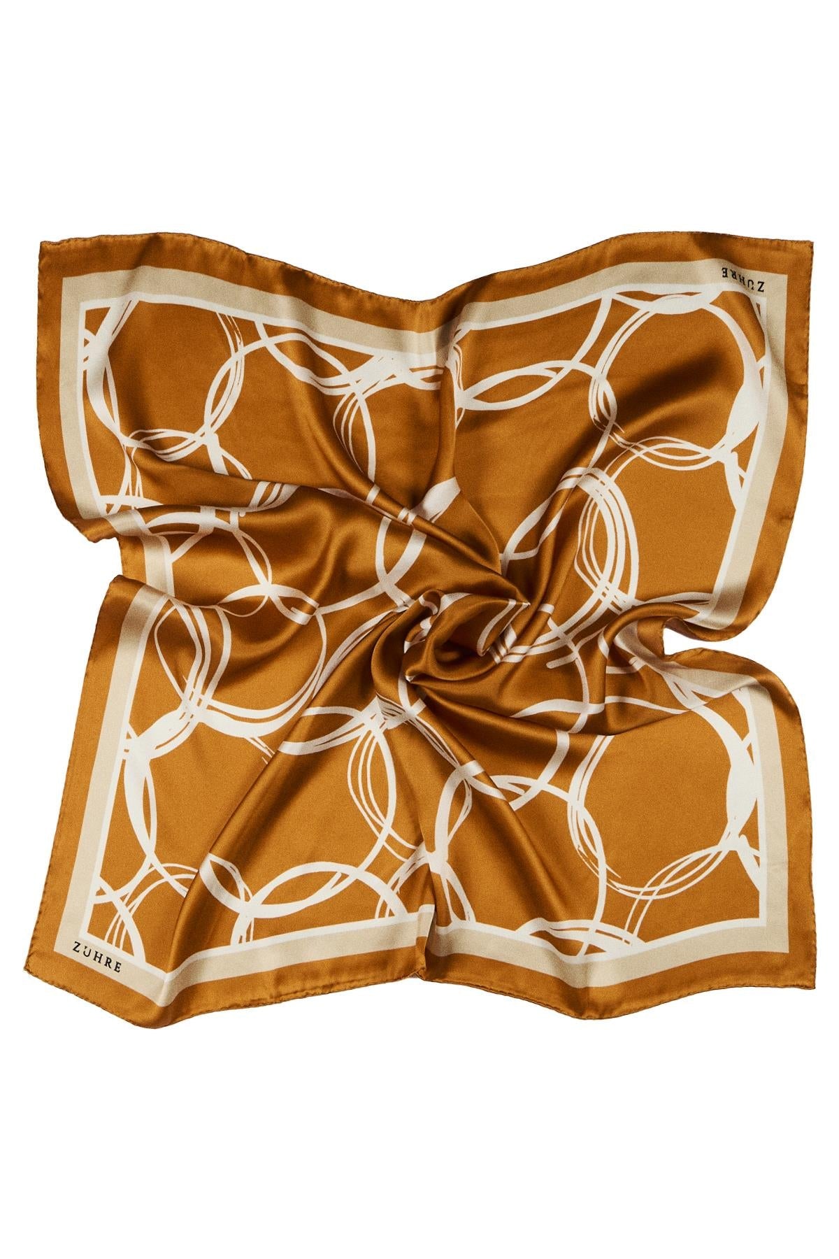 Halka Desenli Twill Ipek V13 Eşarp 0091