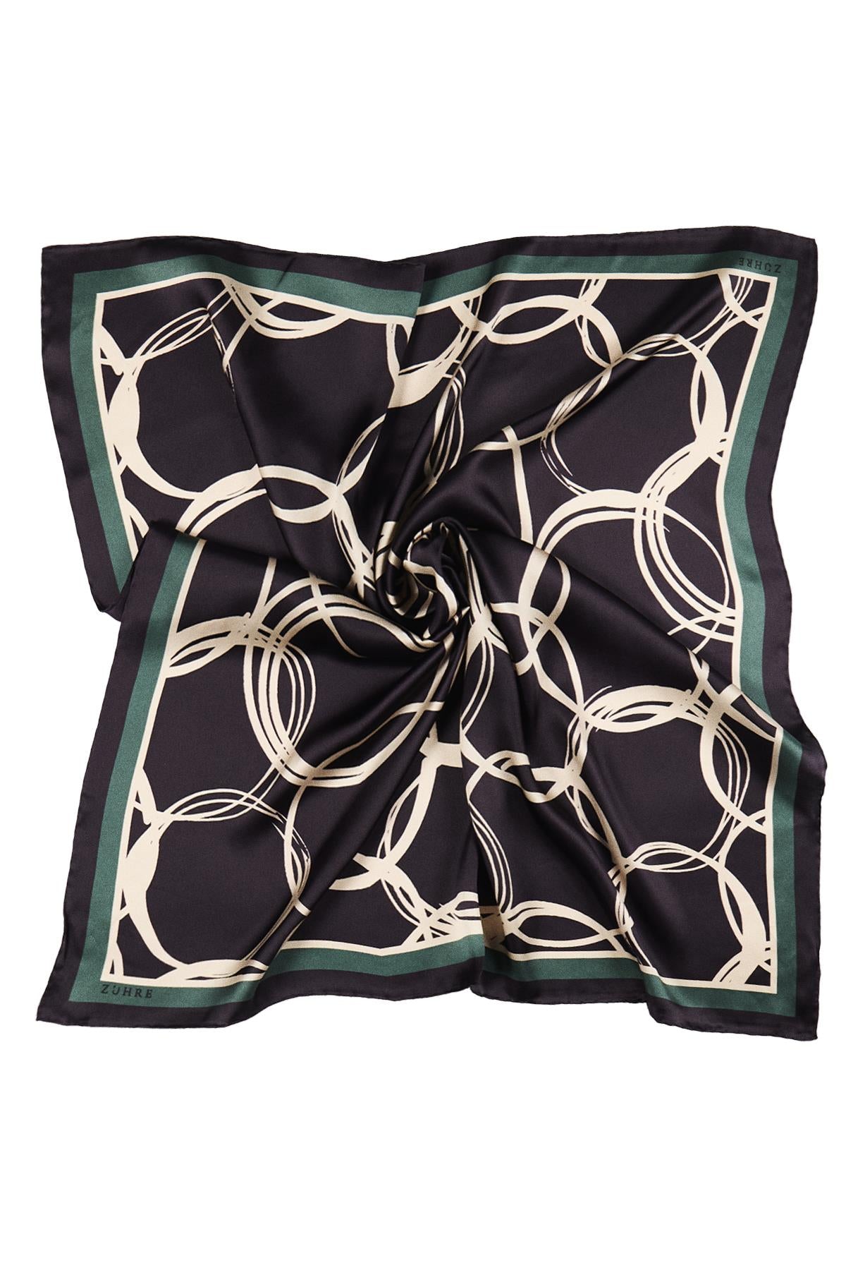 Halka Desenli Twill Ipek V25 Eşarp 0091