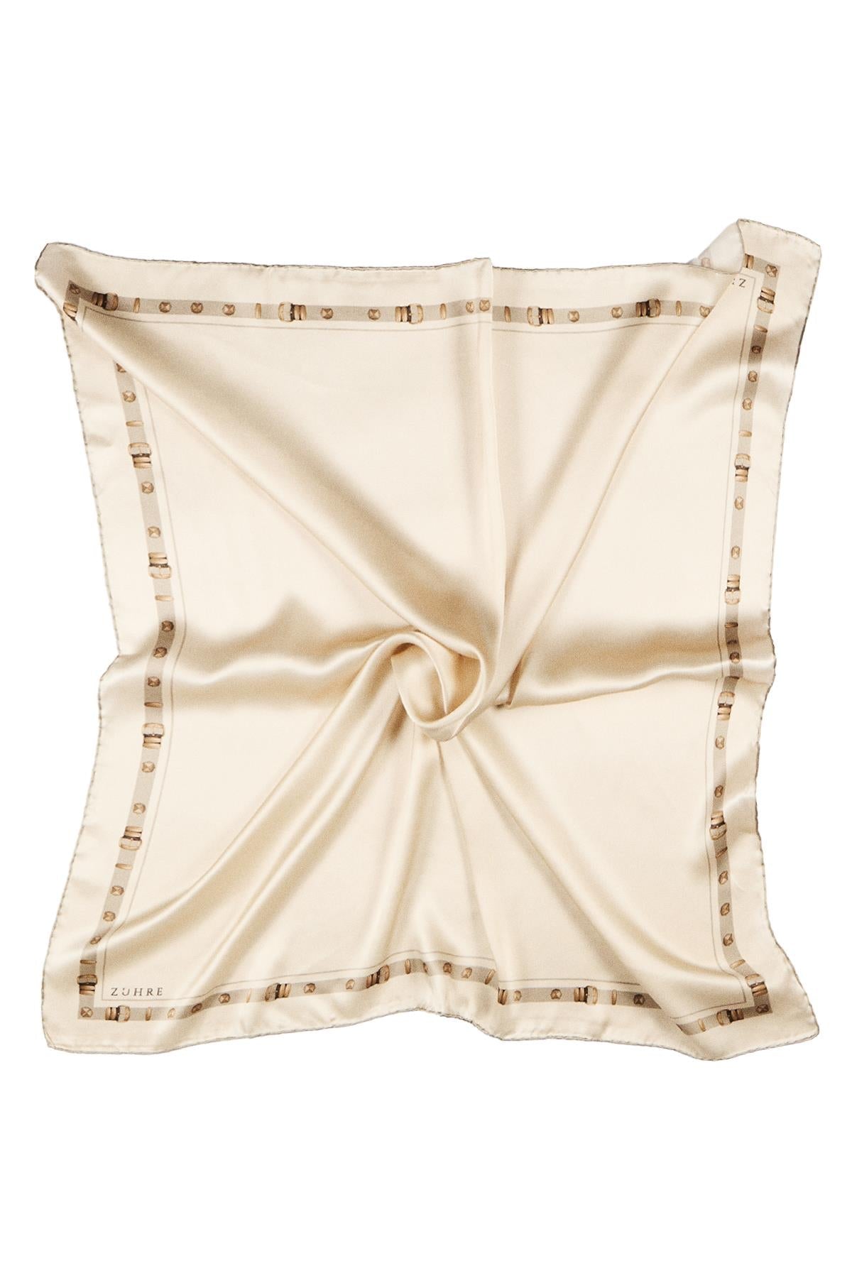 Kenar Detaylı Twill Ipek V14 Eşarp 0104