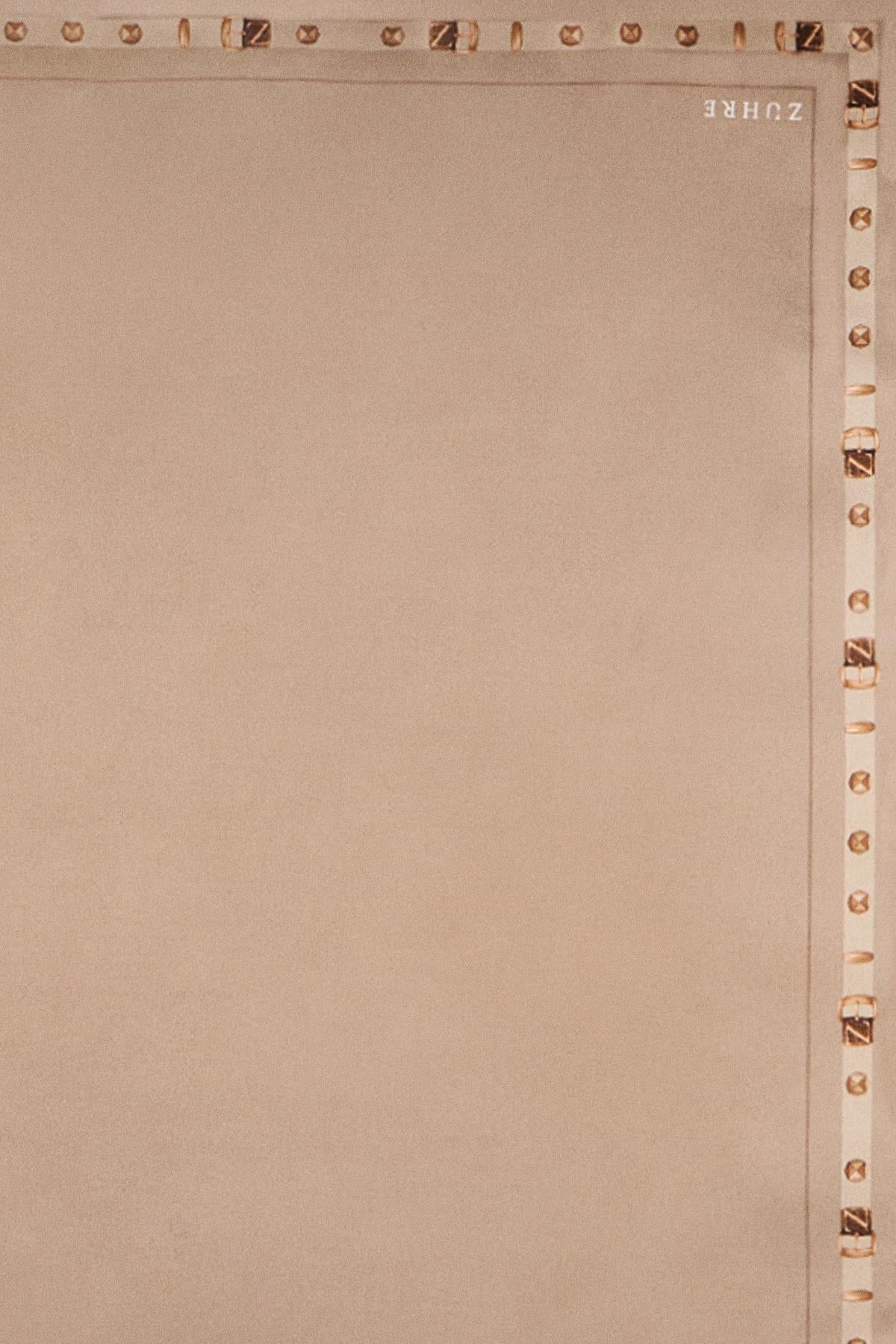 Kenar Detaylı Twill Ipek V26 Eşarp 0104