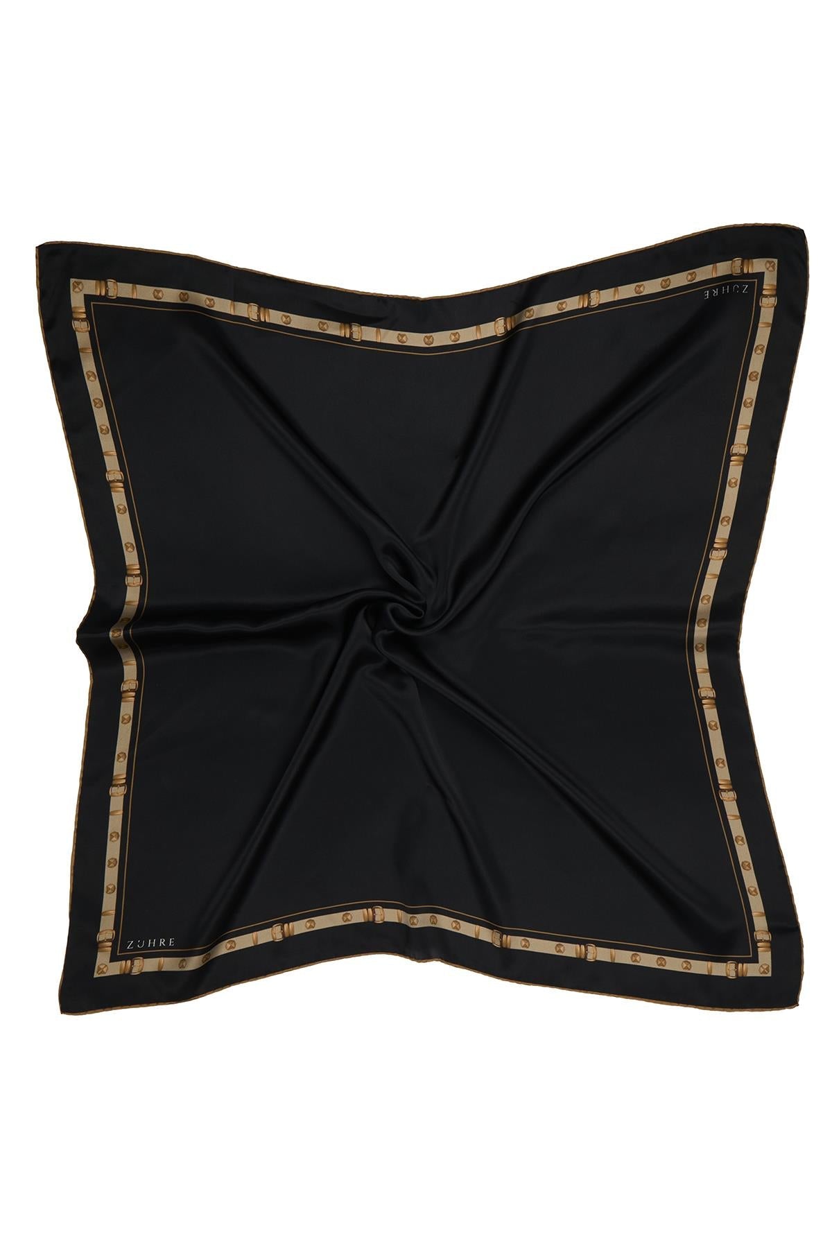 Kenar Detaylı Twill Ipek V-Orj Eşarp 0104
