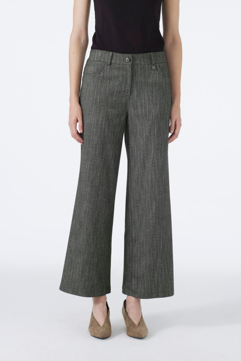 Beli Lastikli Geniş Paça Haki Pantolon 0136