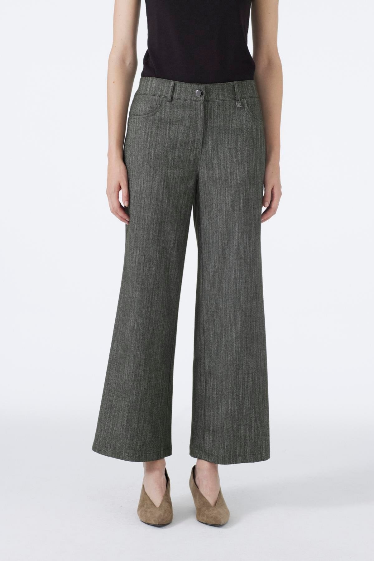 Beli Lastikli Geniş Paça Haki Pantolon 0136