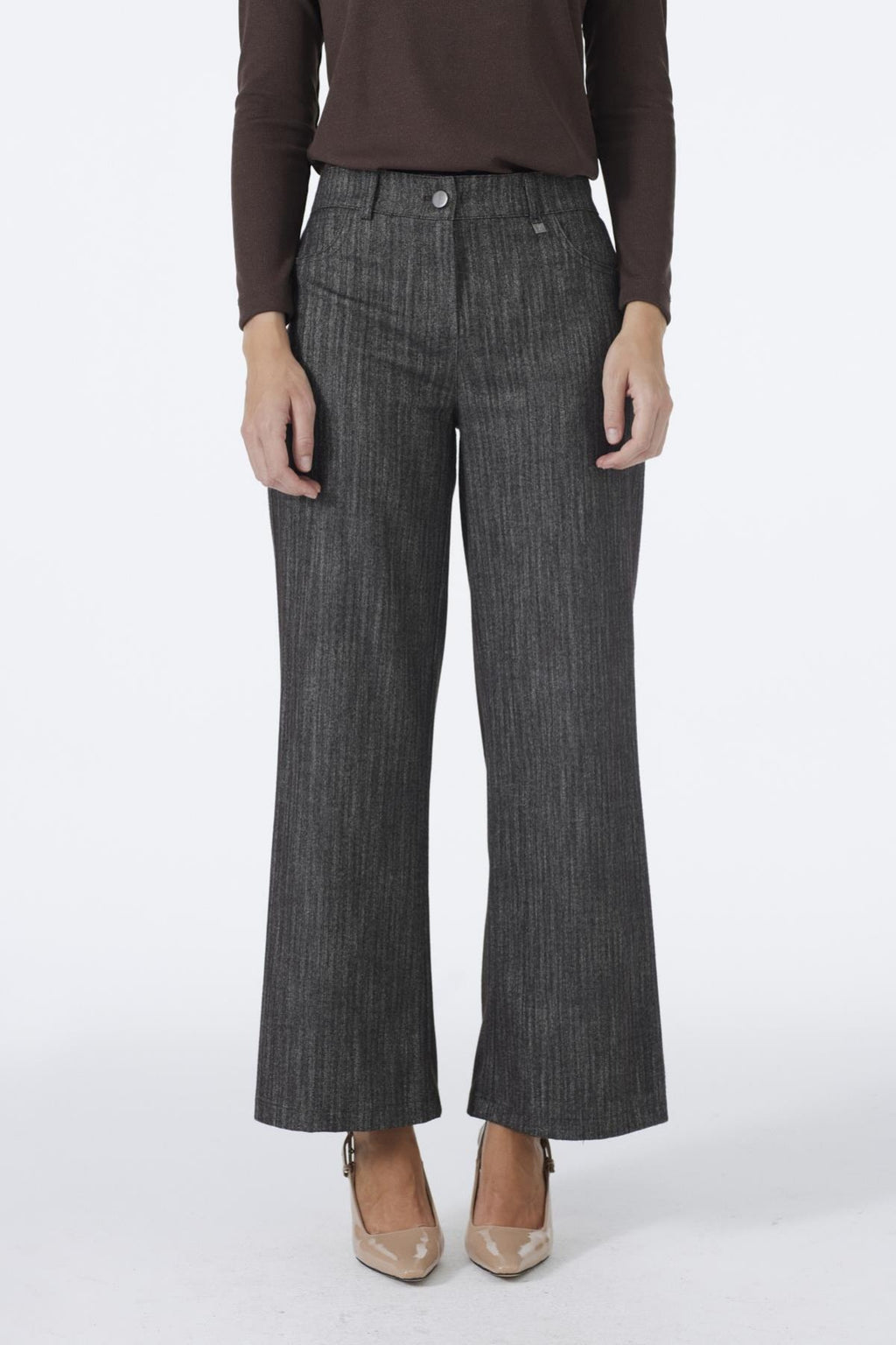 Beli Lastikli Geniş Paça Kahve Pantolon 0136