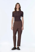 Beli Lastikli Sigaret Kahve Pantolon 0199