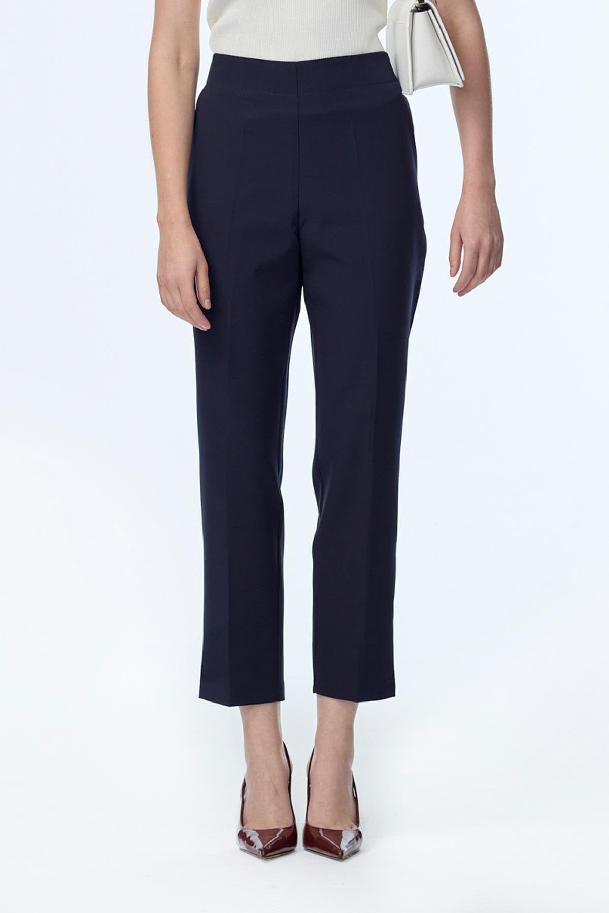 Beli Lastikli Sigaret Lacivert Pantolon 0199