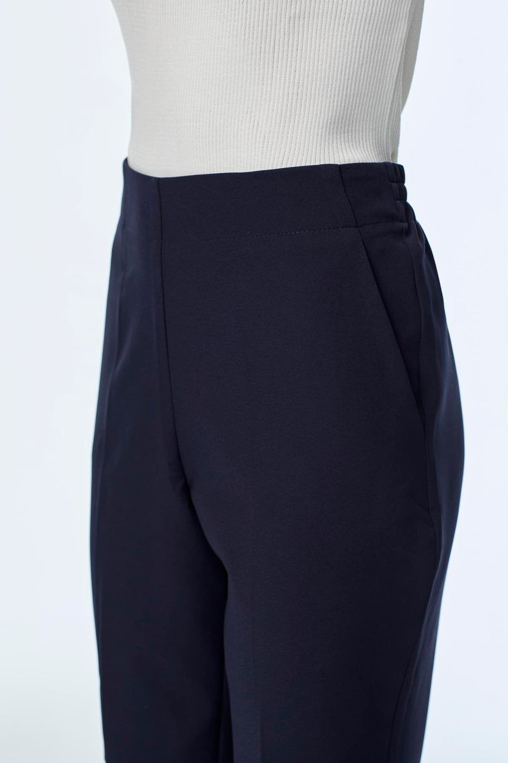 Beli Lastikli Sigaret Lacivert Pantolon 0199